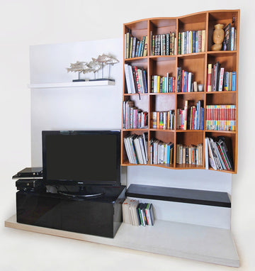 Black and white book shelves (TV unit)